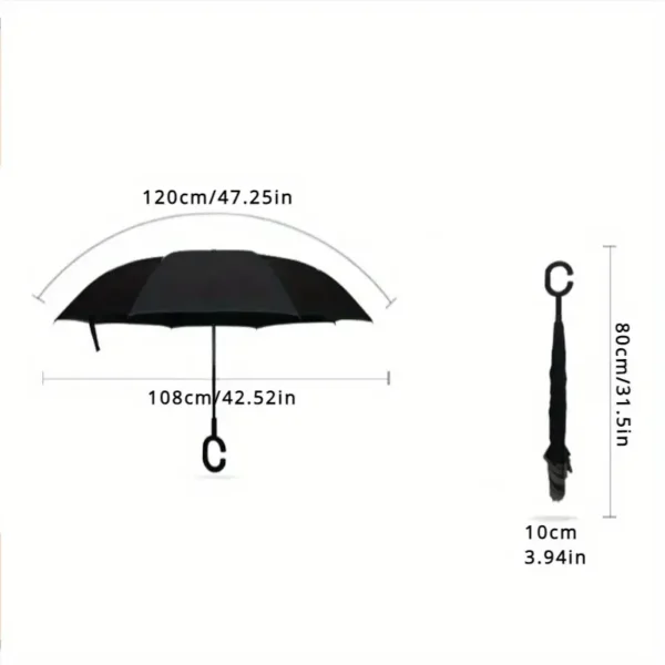 C Shaped Easy Hanging Handle Double Layers Umbrella