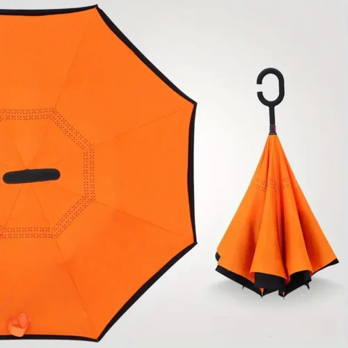 C Shaped Easy Hanging Handle Double Layers Umbrella