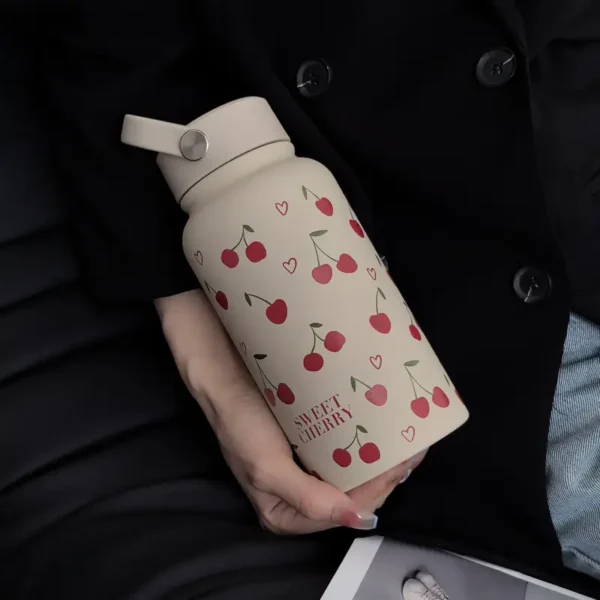 22oz Cherry Heart Series Sports Water Bottle with Handle