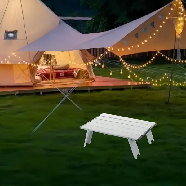 Ultra-Lightweight Aluminum Folding Camping Table White