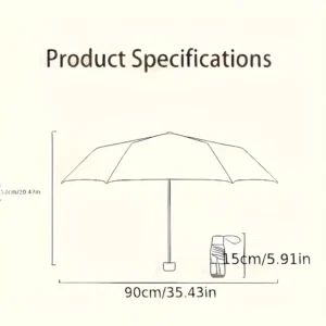 Compact Portable Mini Pocket Umbrella - Black