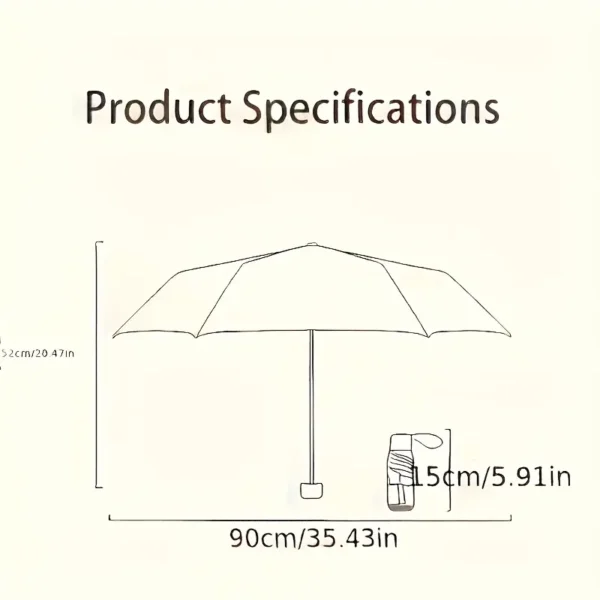 Compact Portable Mini Pocket Umbrella - Black