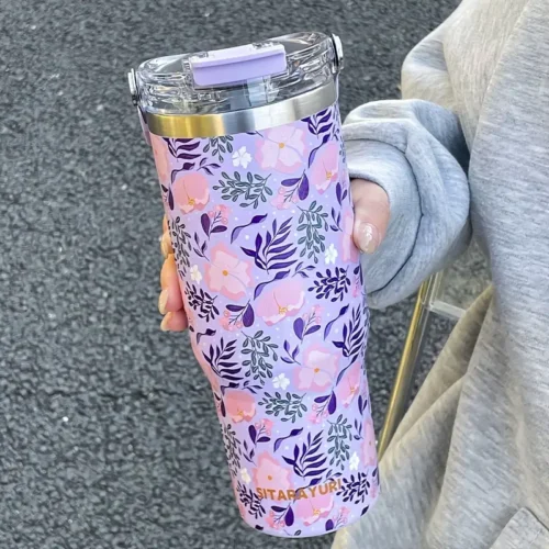 Luxury Floral Stainless Steel Insulated Tumbler 900ml 