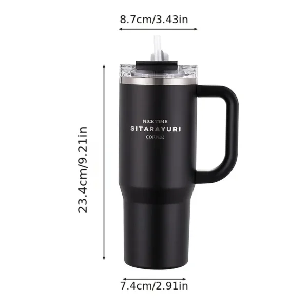 Stainless Steel Insulated Tumbler 900ml with Straw and Handle