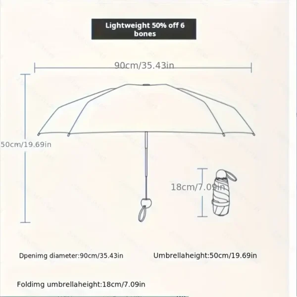 Adorable Cherry Print Folding Umbrella 