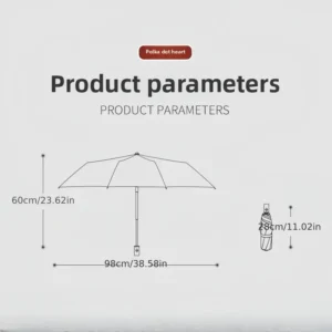 Automatic Open Sunshade Umbrella with Love Print Pattern Illustration