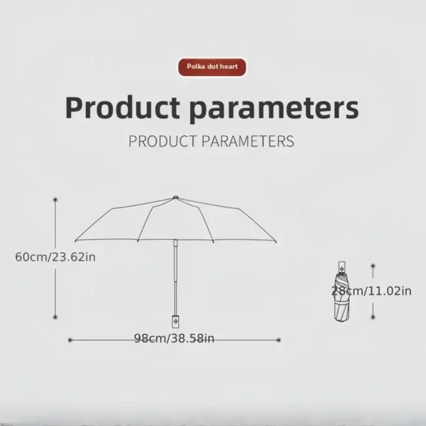 Automatic Open Sunshade Umbrella with Love Print Pattern Illustration