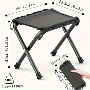 90bf761a-2a54-11ef-81a6-0a580a661a02.webp Lightweight Portable Folding Stool - Black