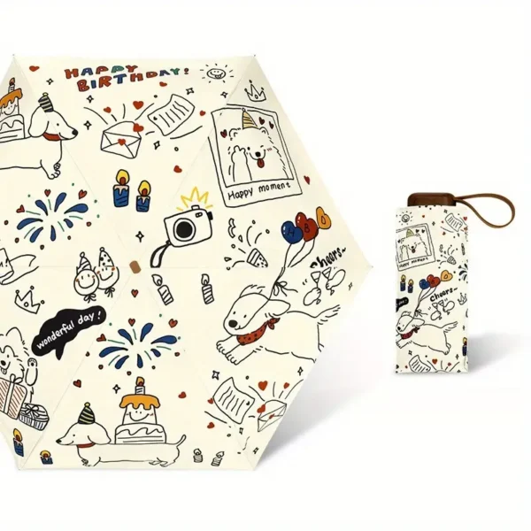 ae7d204cb05042999e9d0a6f9c23202a-goods.webp Mini Umbrella with Cute Cat & Dog Design