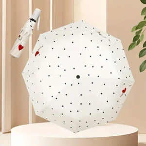 Automatic Open Sunshade Umbrella with Love Print Pattern Illustration