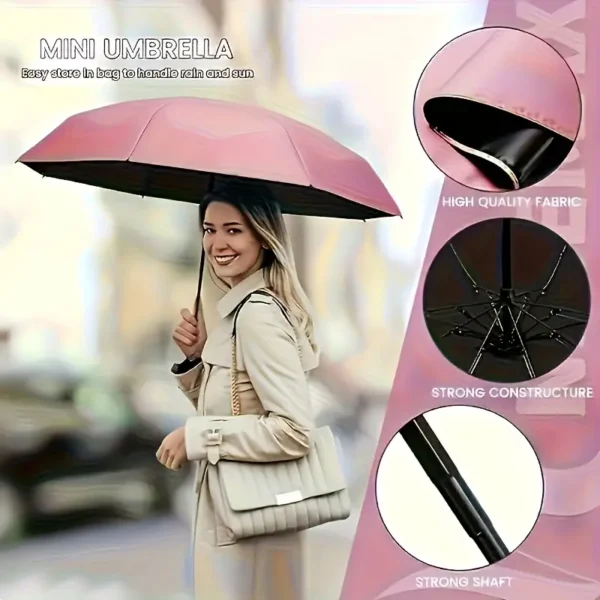 Compact Portable Mini Pocket Umbrella - Black