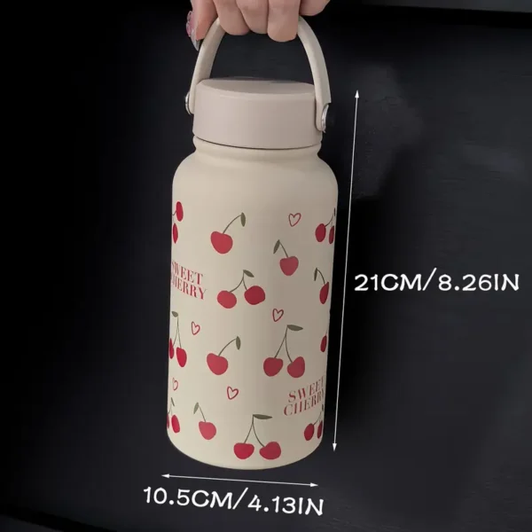 22oz Cherry Heart Series Sports Water Bottle with Handle