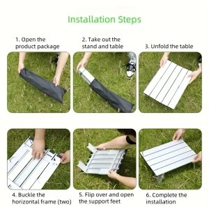 Ultra-Lightweight Aluminum Folding Camping Table White