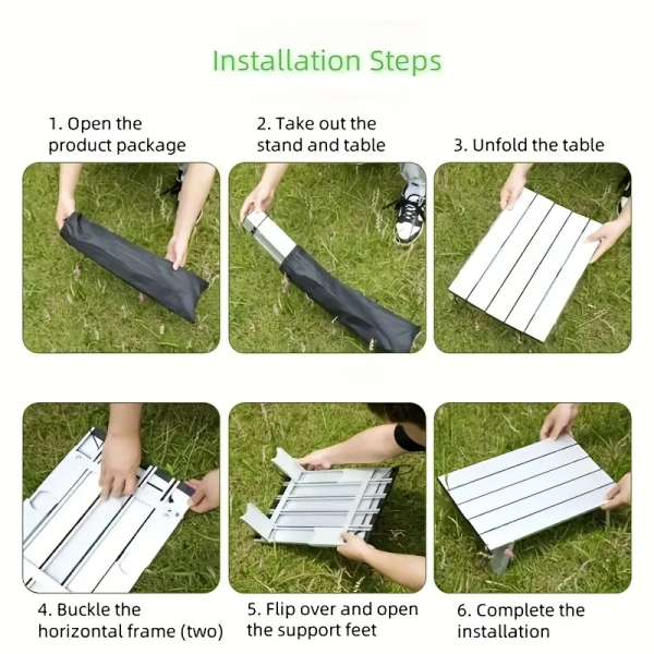 Ultra-Lightweight Aluminum Folding Camping Table White