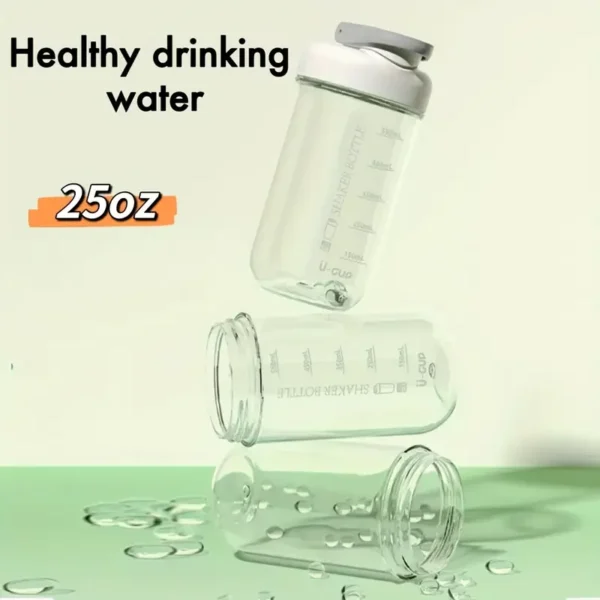 25oz PC Polycarbonate Portable Sports Nutrition Shaker Bottle - Grey